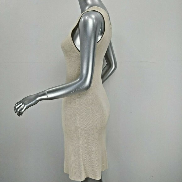 BRAZEAU TRICOT Designer Women's Size M Tank Bodycon Sleeveless Knit Mini Dress - Picture 3 of 8